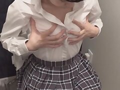 764stojk253 Japanese Doll's Passionate Desire for BF's Kisses on Plump Tits