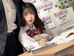 STSK-123 Sultry Japanese Beauty's Shaved Pussy Tempts Hairy Dong Delight